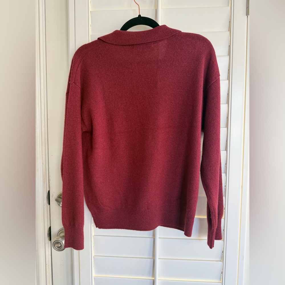 NWT Antonio Melani 100% Cashmere Sweater – Bordeaux - M - Collared - Picture 3 of 5